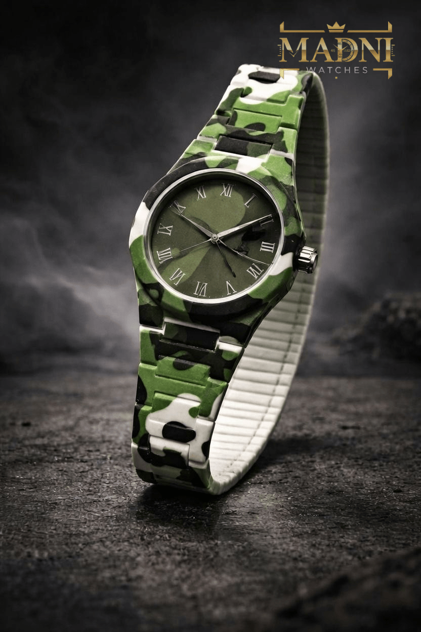 AURA Floral Print Watch – Lightweight Fiber, Butterfly Lock, Pretty Colors (Second Variants) - Madni Watches