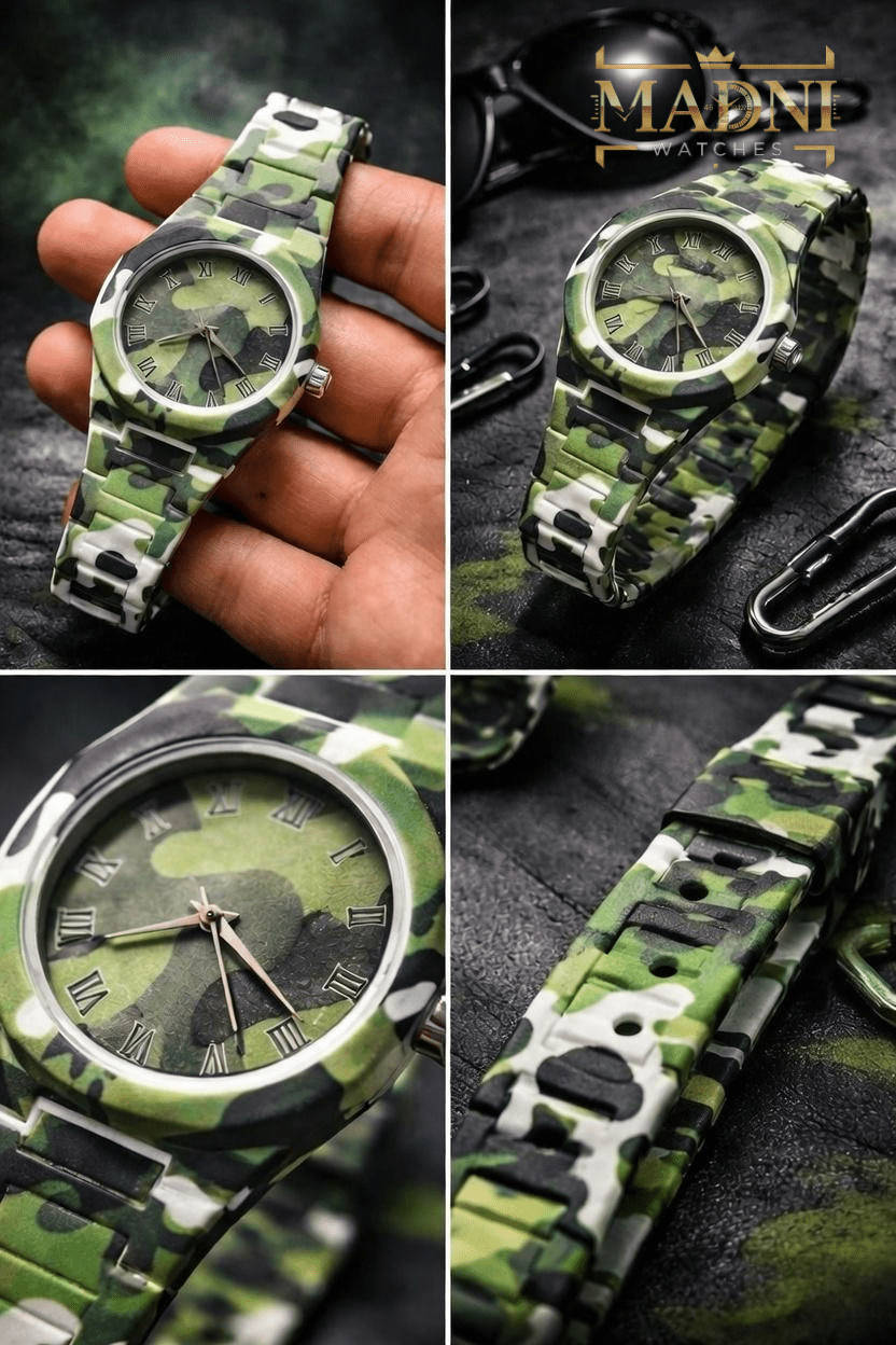 AURA Floral Print Watch – Lightweight Fiber, Butterfly Lock, Pretty Colors (Second Variants) - Madni Watches