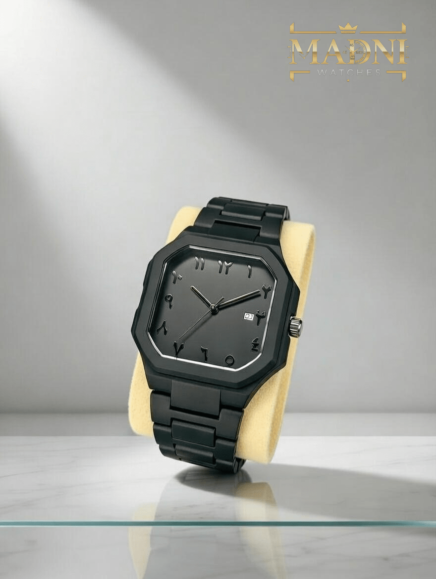 AURA Square Matte Black Watch - Madni Watches