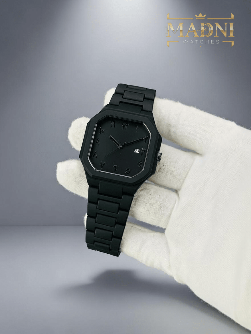 AURA Square Matte Black Watch - Madni Watches