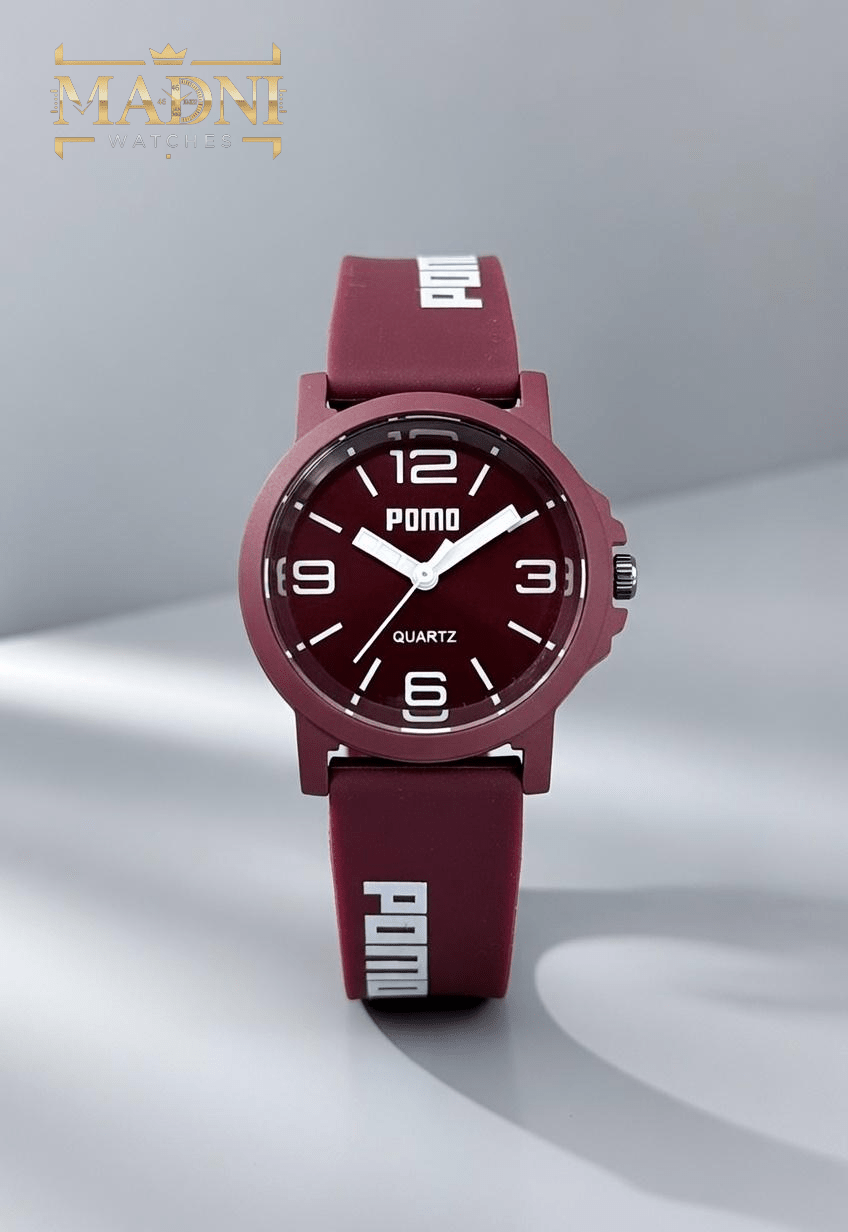 POMO Kids Quartz Watch – Silicone Rubber Strap, Attractive Colors - Madni Watches