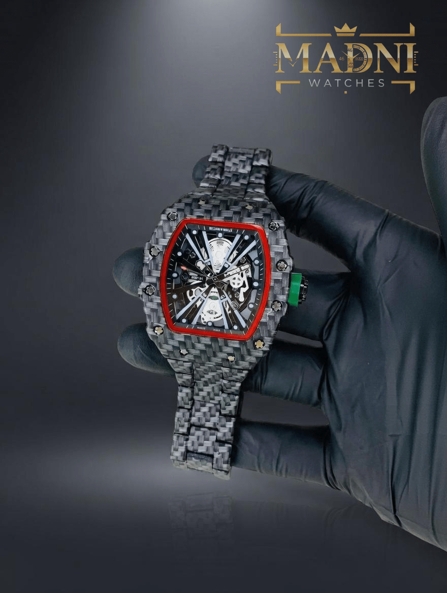 Richard Mille RM - Inspired Skeleton Carbon Fiber Watch - Madni Watches