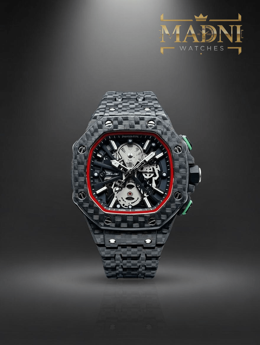 Richard Mille RM - Inspired Skeleton Carbon Fiber Watch - Madni Watches